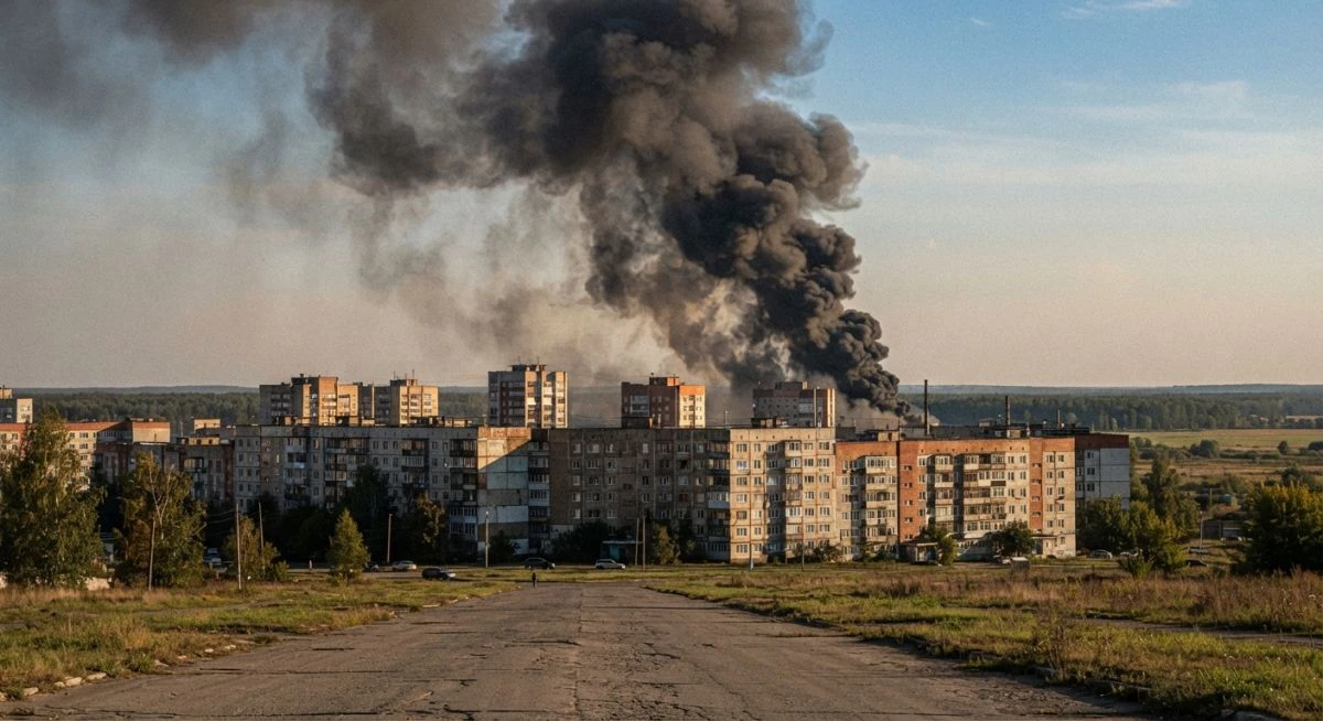 Жители Брянска заметили столб дыма в районе улицы Есенина