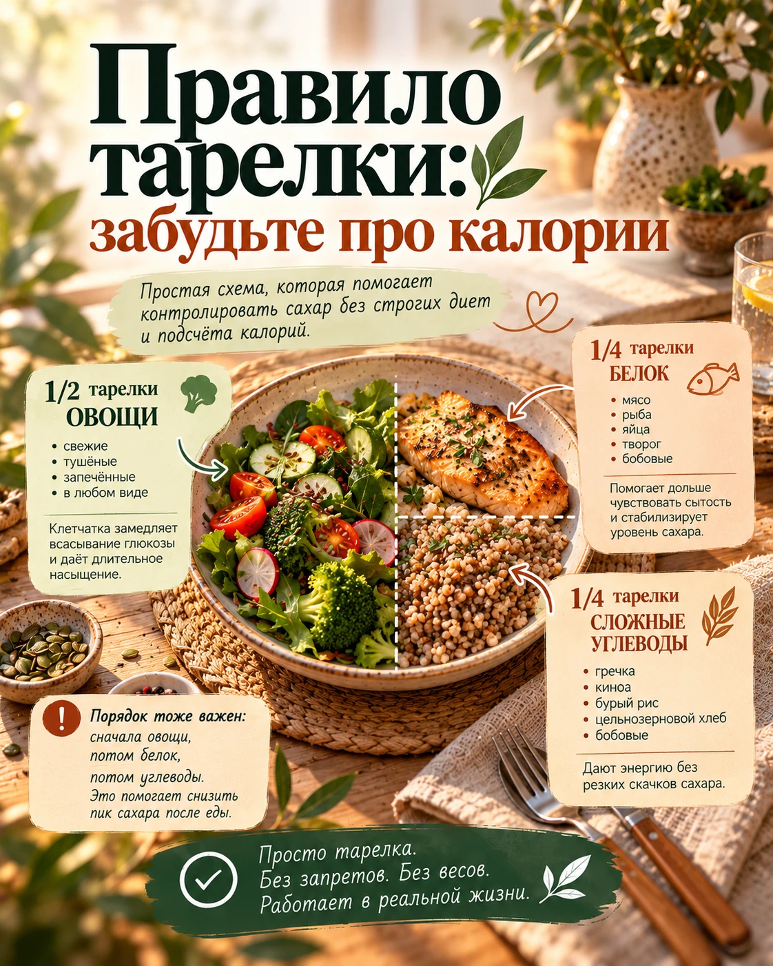 Считаете калории? Устали? Вот простая схема.