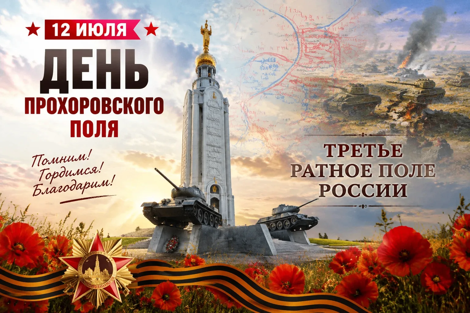 12 июля — День Прохоровского поля, Третьего ратного поля России. 🕯

83 года назад, 12 июля 1943 год