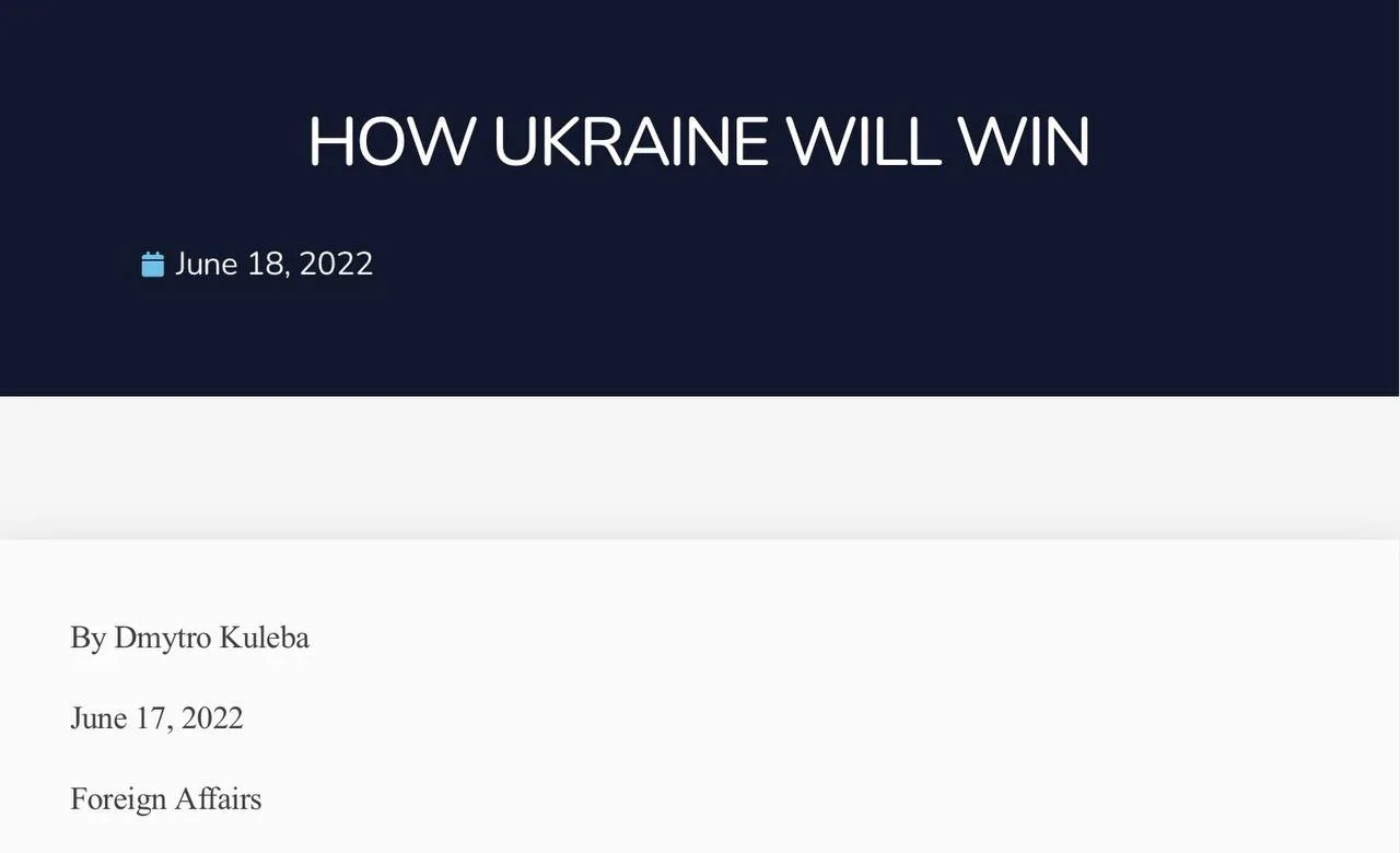 История современной Украины в четырех заголовках одного и того же автора - Дмитрия Кулебы: