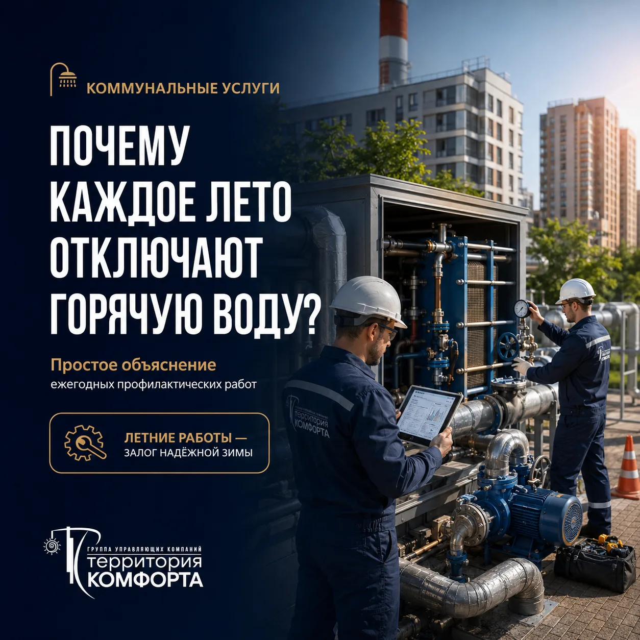 🚿 Почему летом отключают горячую воду?
Каждое лето многие жители задают один и тот же вопрос:
«Поче