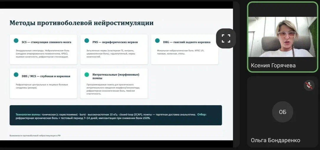 Горячева Ксения Валерьевна о нюансах радиочастотной денервации фасеточных суставов на г...