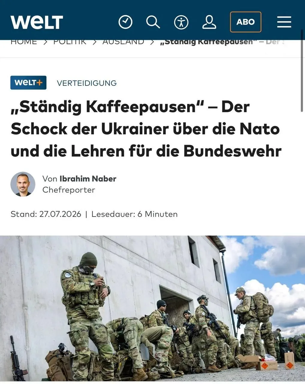 ‼️🇺🇦  ВСУ разгромили НАТО на учениях в Швеции, — WELT

▪️Украинские военные, принимавшие участие в