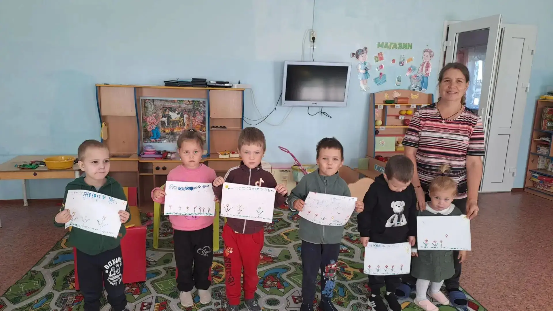 Нетрадиционная техника рисования с помощью деталей от конструктора  "Лего". "Цветочная ...