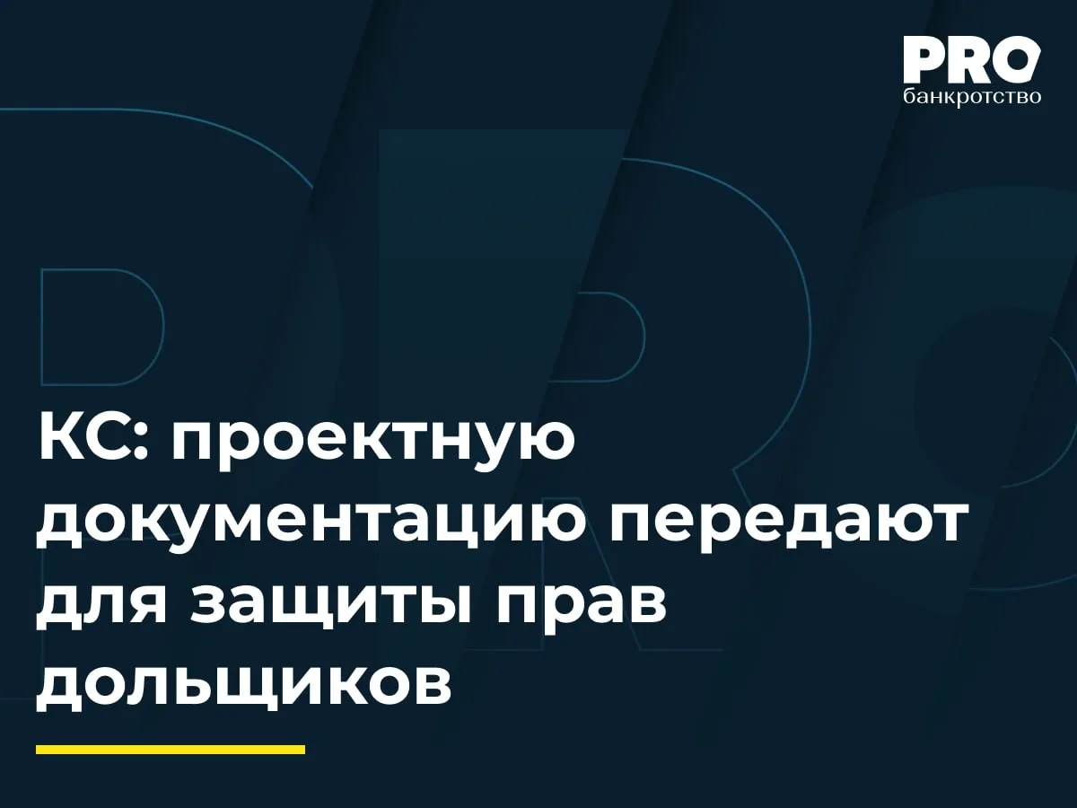КС: проектную документацию передают для защиты прав дольщиков

В рамках дела о банкротстве застройщи