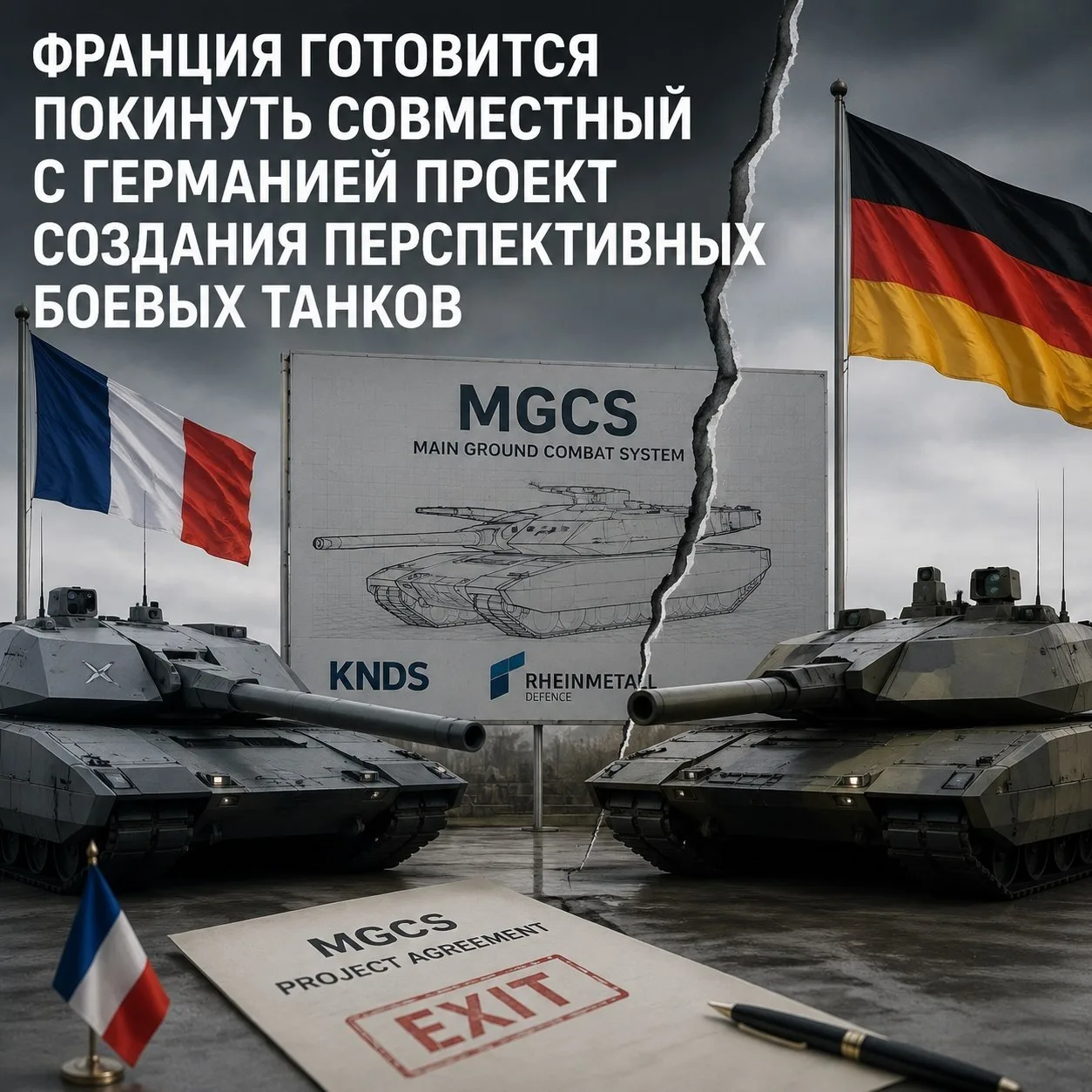 Франция готовится покинуть совместный с Германией проект создания перспективных боевых танков.

По с