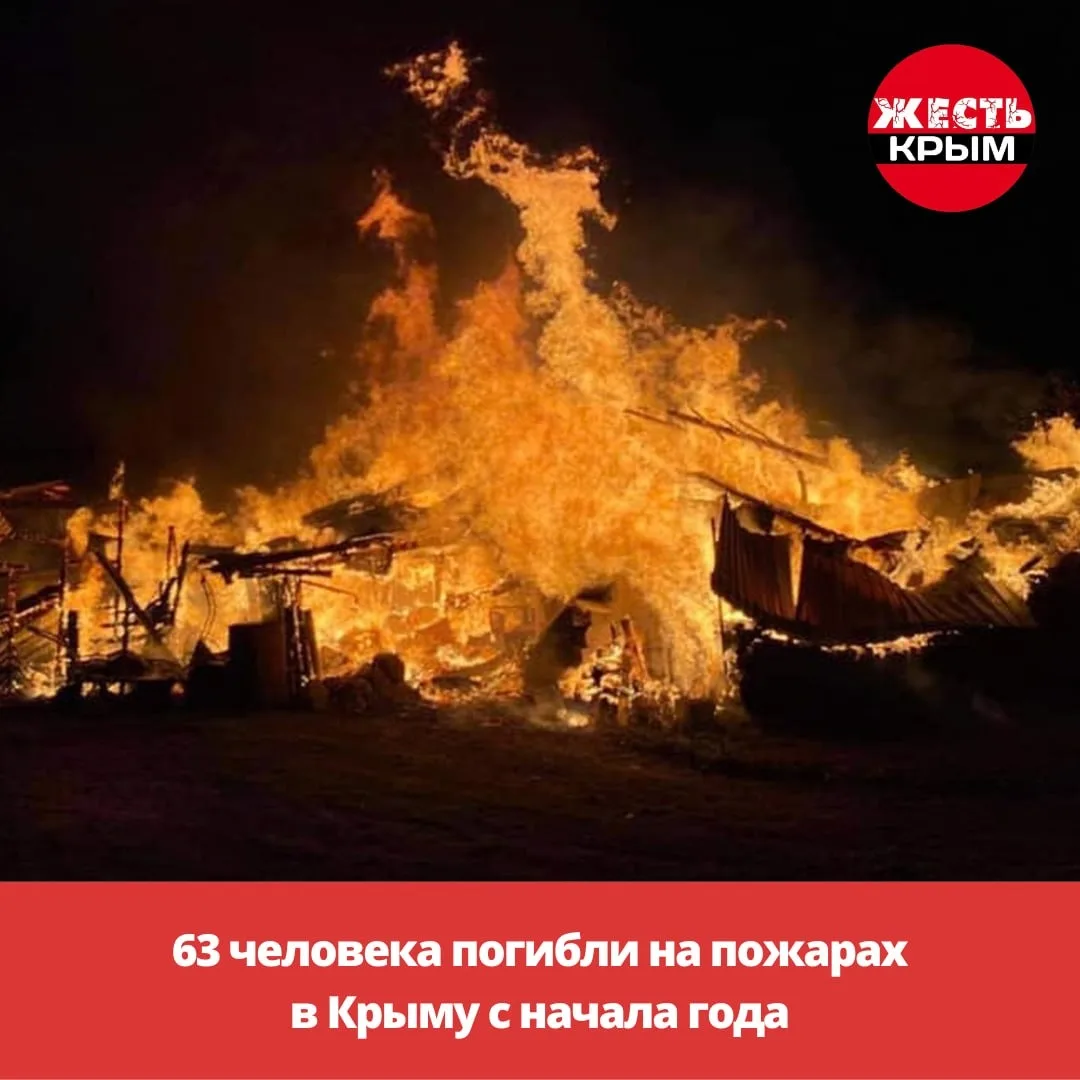 63 человека погибли на пожарах в Крыму с начала года.