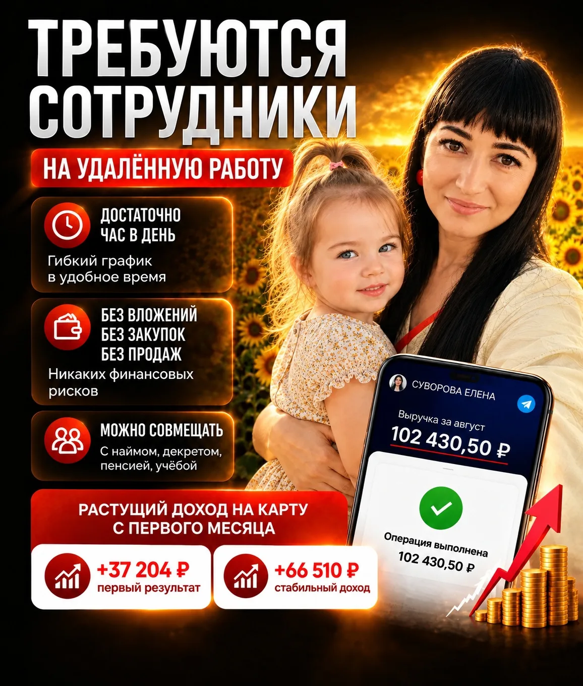 Требуются сотрудники на удалённую работу