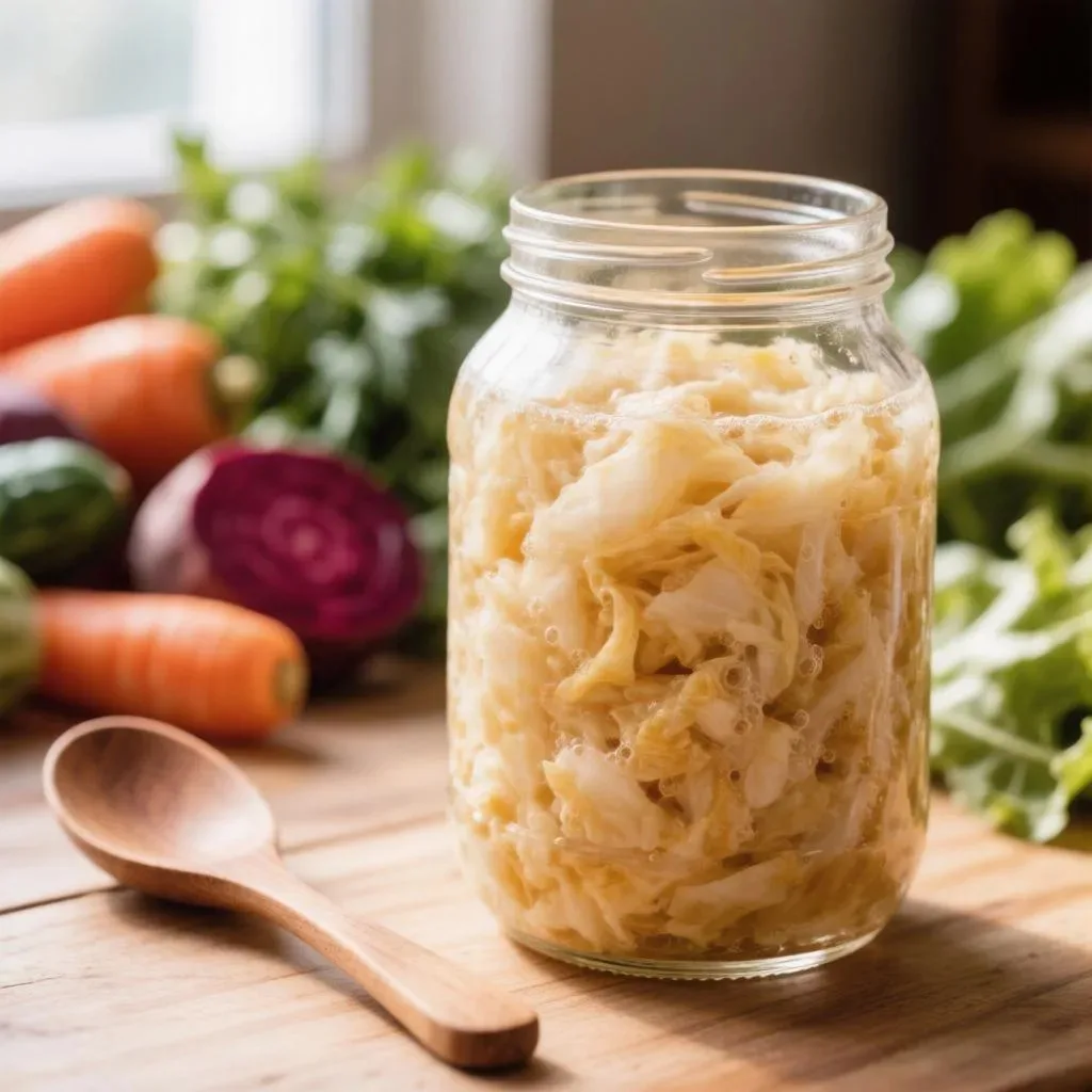 🥬 Квашеная капуста — природный пробиотик  В чём её польза?  - 🧫 В составе — полезные молочнокислые б