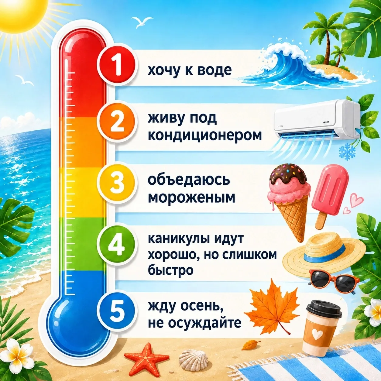 🏖️☀️ Каникулы на максималках или полный релакс? Ваш "градус" лета! 😎🍦

Привет всем гимназистам! �