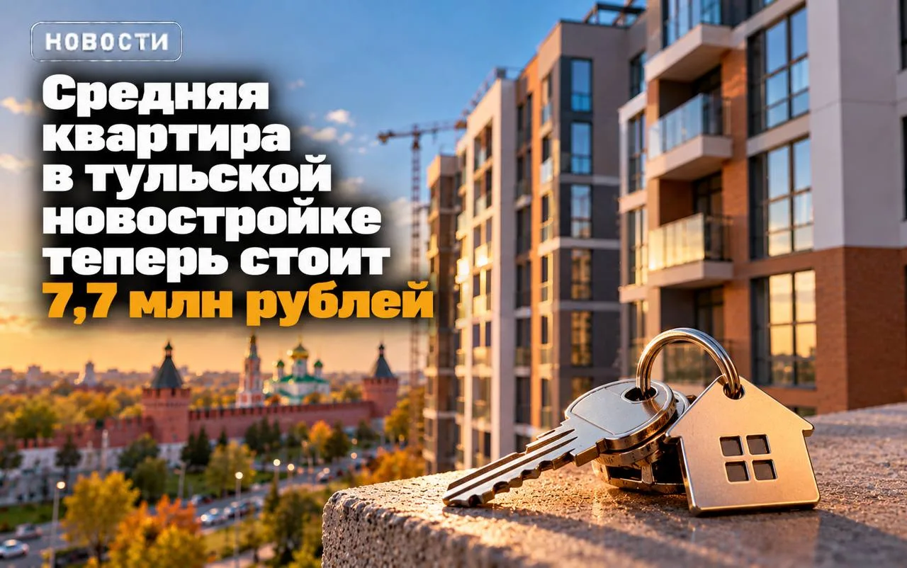 🏠 Средняя квартира в тульской новостройке теперь стоит 7,7 млн рублей.