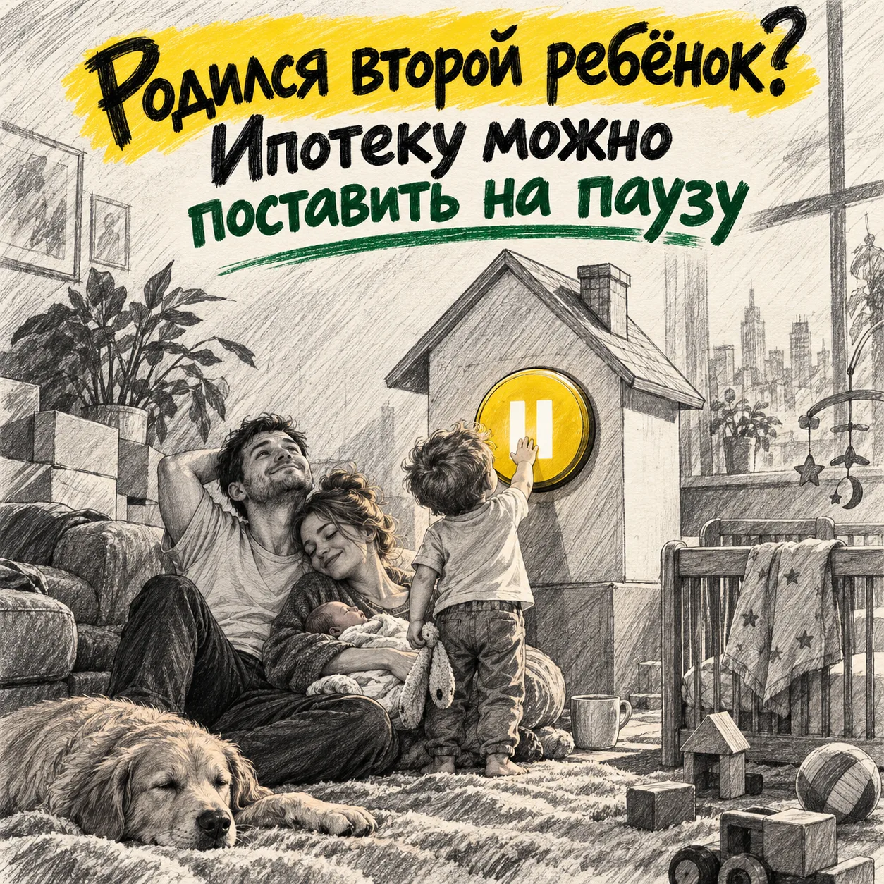 РОДИЛСЯ ВТОРОЙ РЕБЁНОК? ИПОТЕКУ МОЖНО ПОСТАВИТЬ НА ПАУЗУ