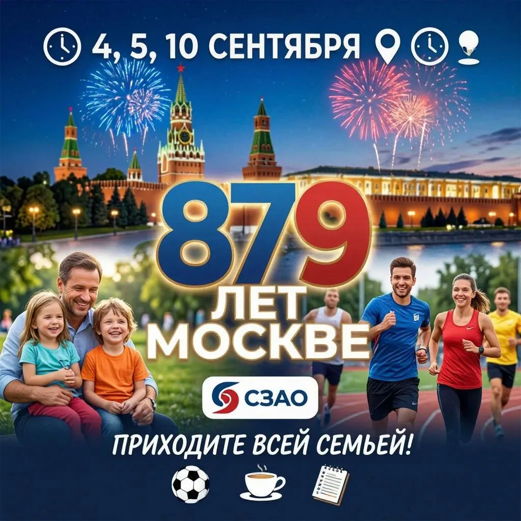 🎉 Москва отмечает 879-летие! Приглашаем вас на праздничные мероприятия в СЗАО!