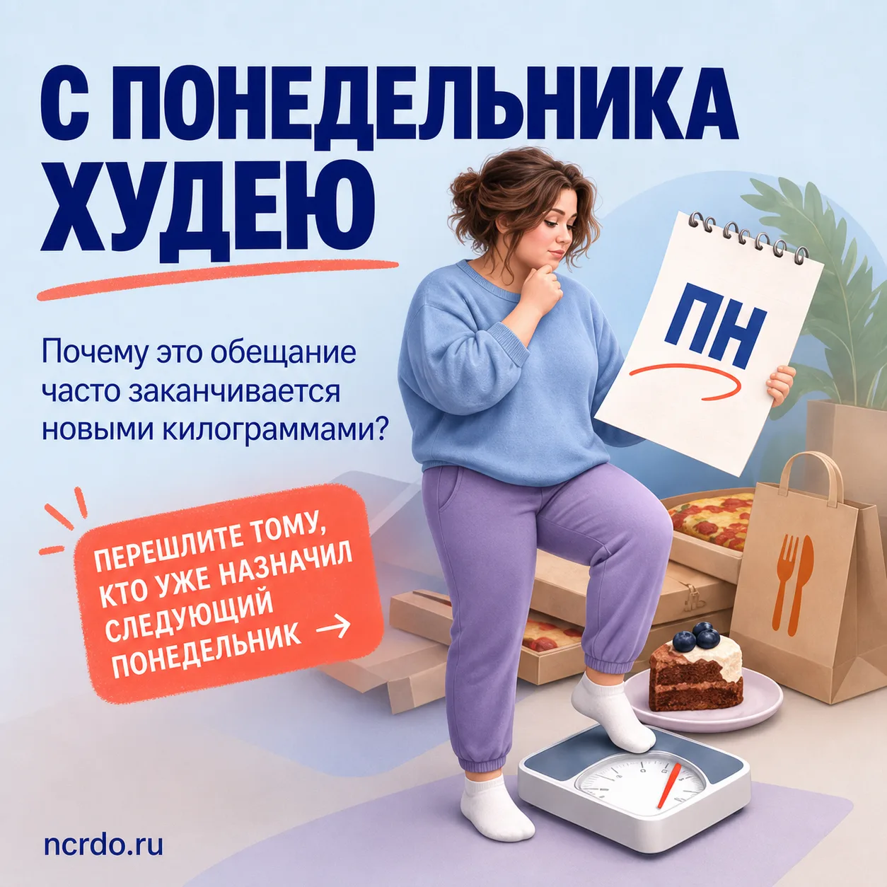 «С понедельника» удобно начинать всё: худеть, ходить в зал, правильно питаться.