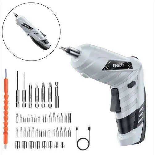 Отвертка аккумуляторная Yesido EC34 ScrewDriver Set, 1500 mAh, 3 Нм, 44 насадки, Серый....