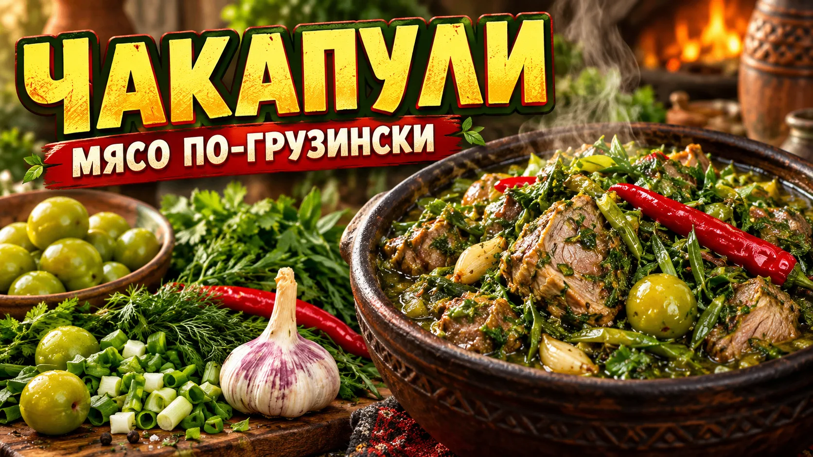 🇬🇪 Ароматное мясо по-грузински — ЧАКАПУЛИ