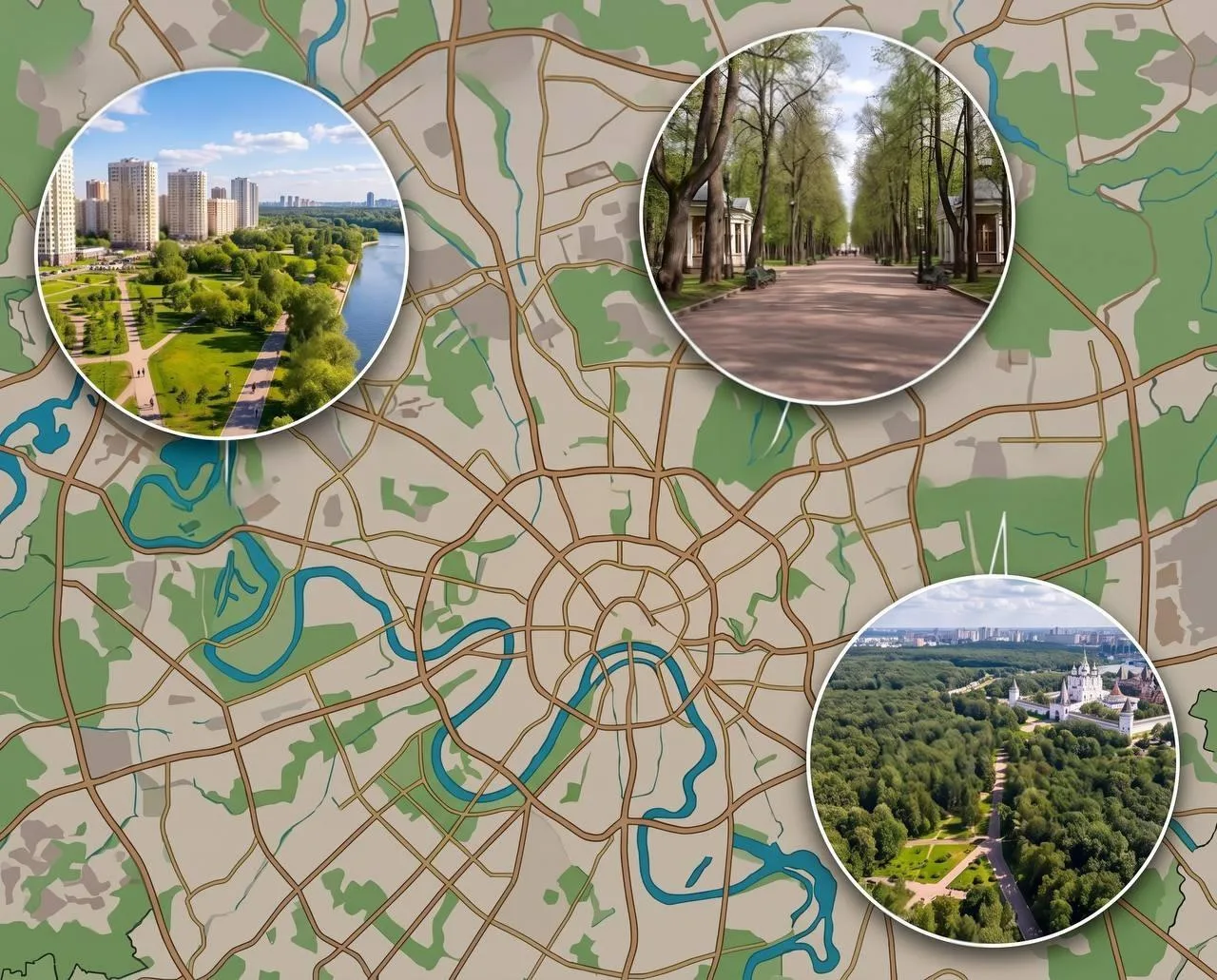 Самые зелёные районы Москвы — это Измайлово, Сокольники и Покровское-Стрешнево.