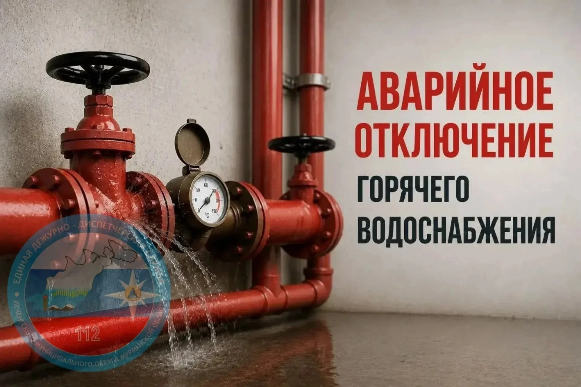⚠️ 4 сентября 2026 года с 4:40 аварийное отключение горячего водоснабжения в пгт. Никел...