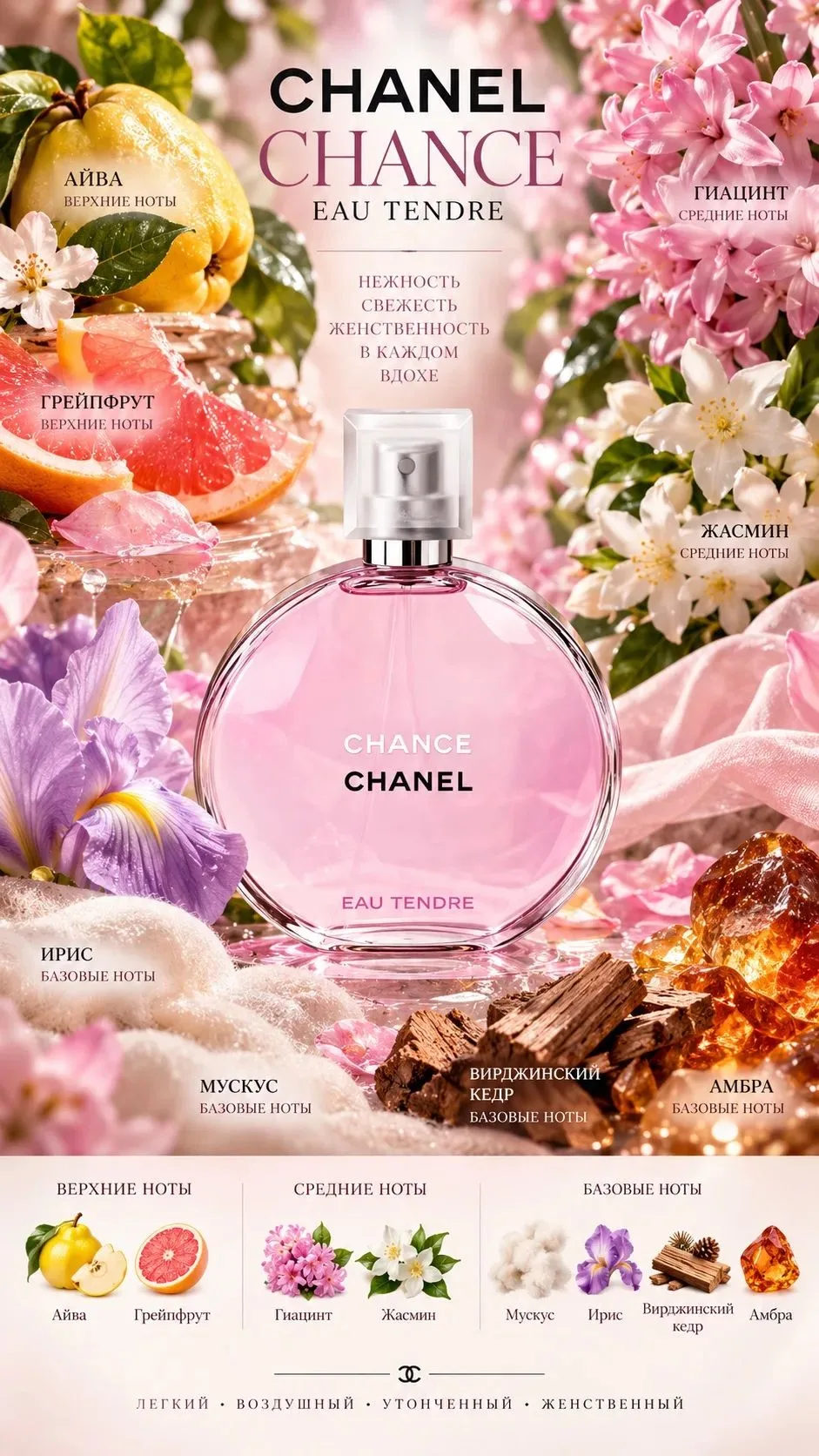 🌸 CHANEL CHANCE EAU TENDRE — НЕЖНОСТЬ, КОТОРАЯ ВСЕГДА УМЕСТНА