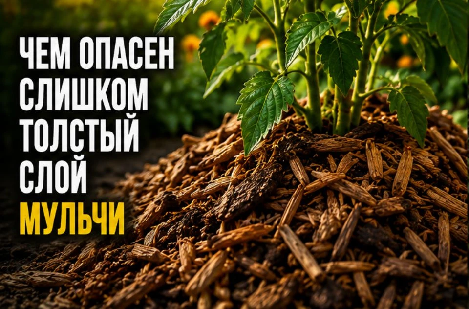 Чем опасен слишком толстый слой мульчи
