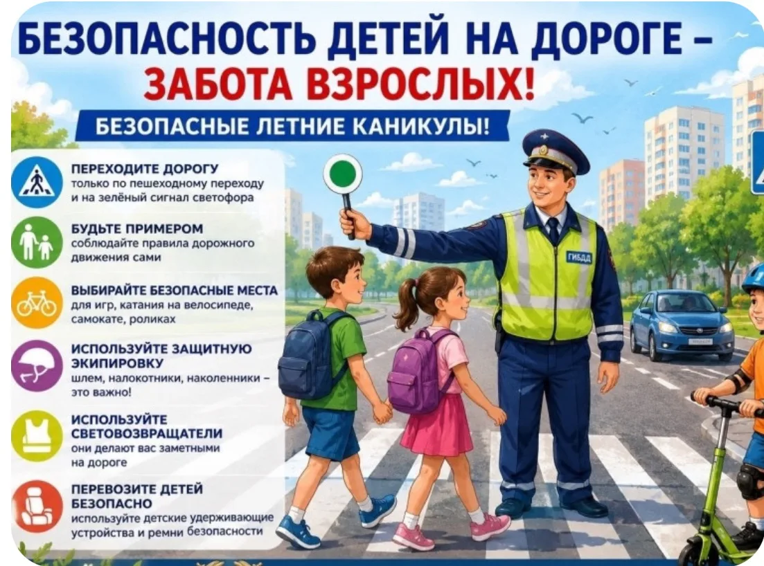 Уважаемые родители, дорогие ребята! Напоминаем о правилах дорожного движения.

Лето — это время само