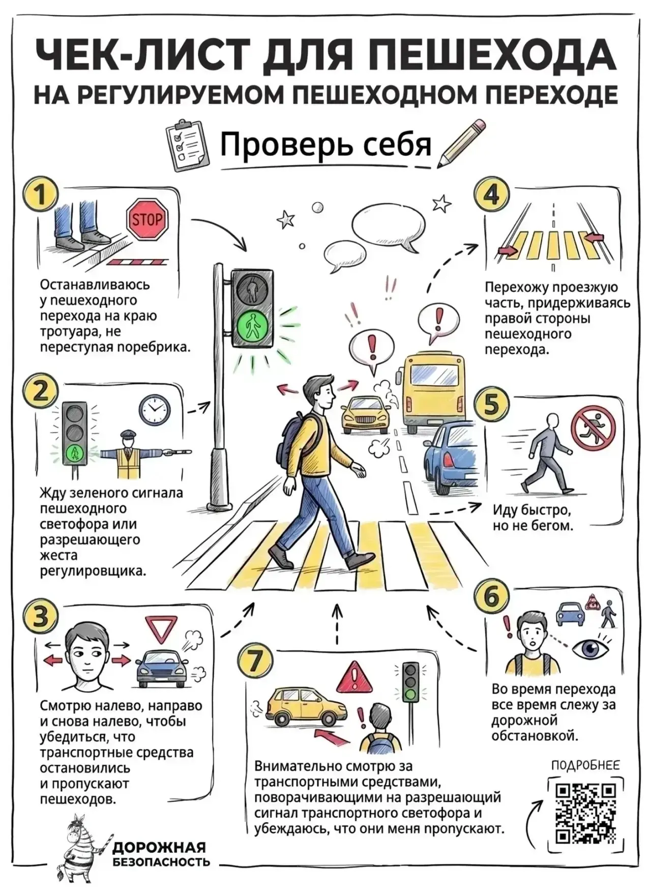 «Зебра» — это не просто полоски: главные правила для пешехода
