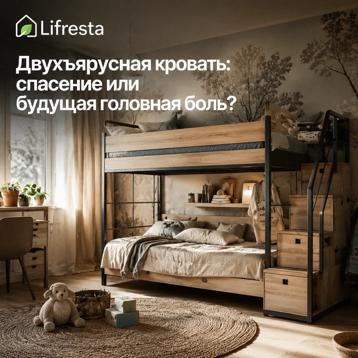 Двухъярусная кровать: спасение или будущая головная боль?