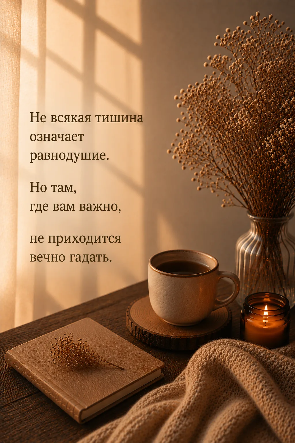 Не всякая тишина означает равнодушие. Но там, где вам важно, не приходится вечно гадать.
