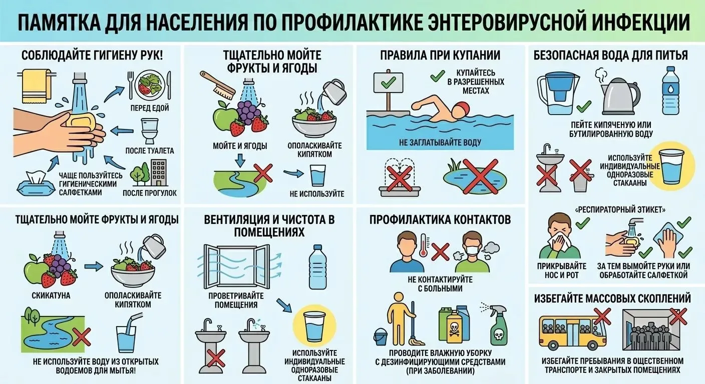 Памятка для населения по профилактике энтеровирусной инфекции