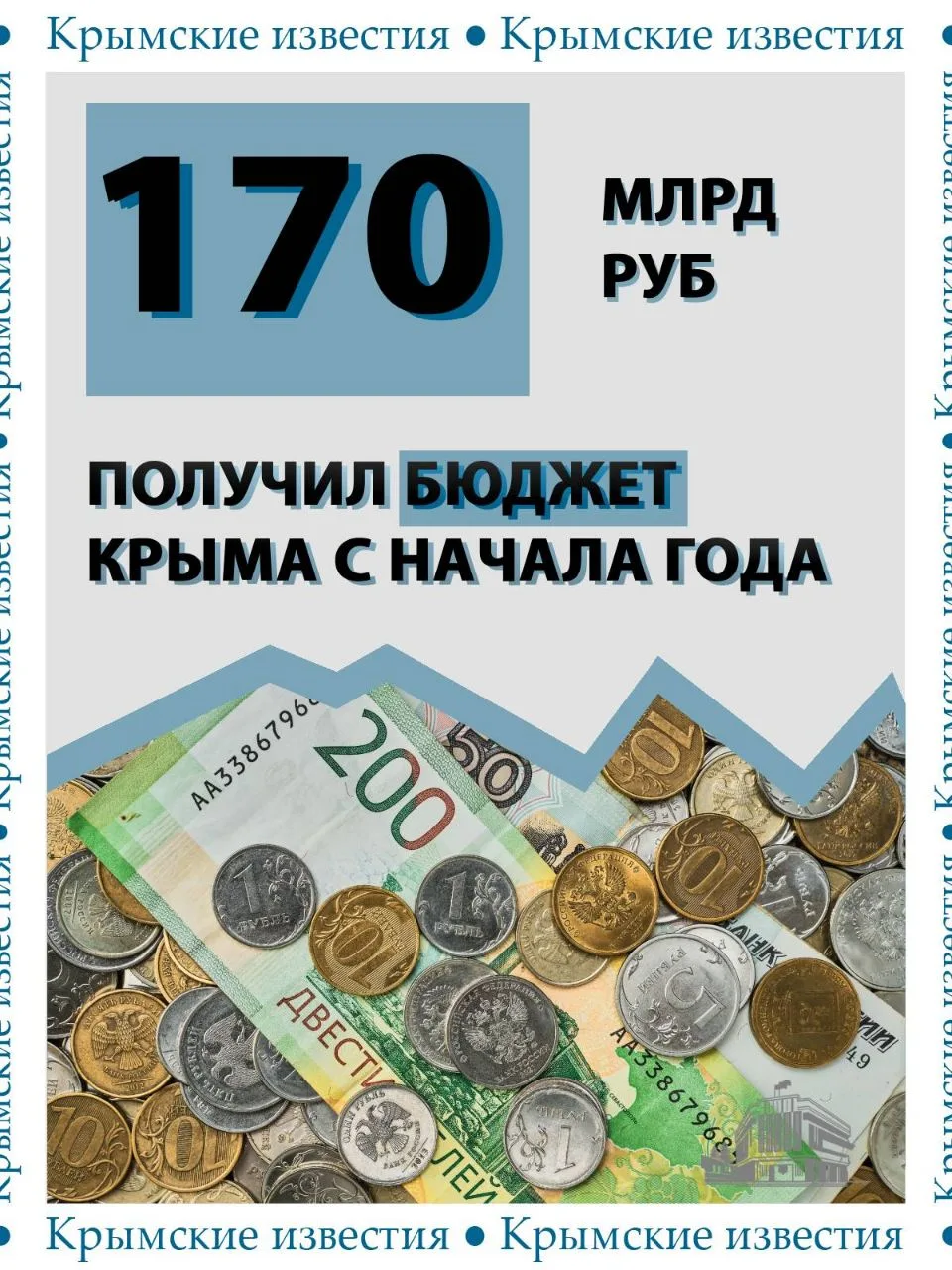 💰 Больше 170 млрд рублей получил бюджет Крыма за восемь месяцев 2026 года.