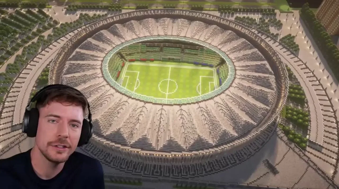 MrBeast посетил стадион в Краснодаре — но только в Minecraft.