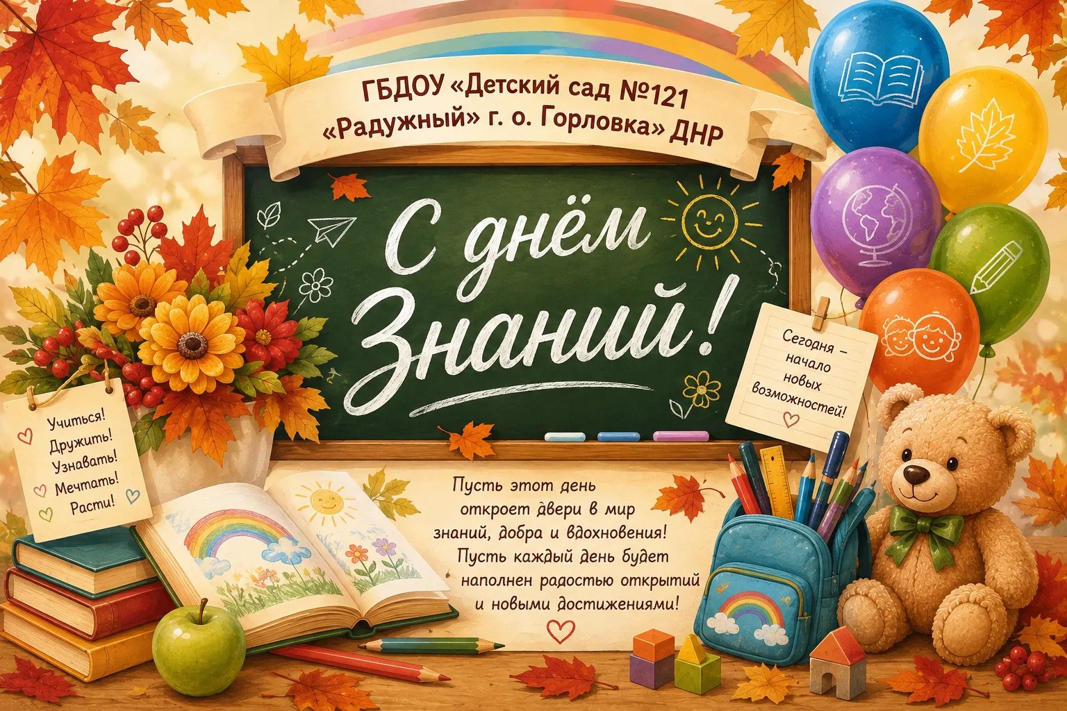 От коллектива ГБДОУ "Детского сада № 121 «Радужный» г.о.Горловка" ДНР поздравляем с Днё...