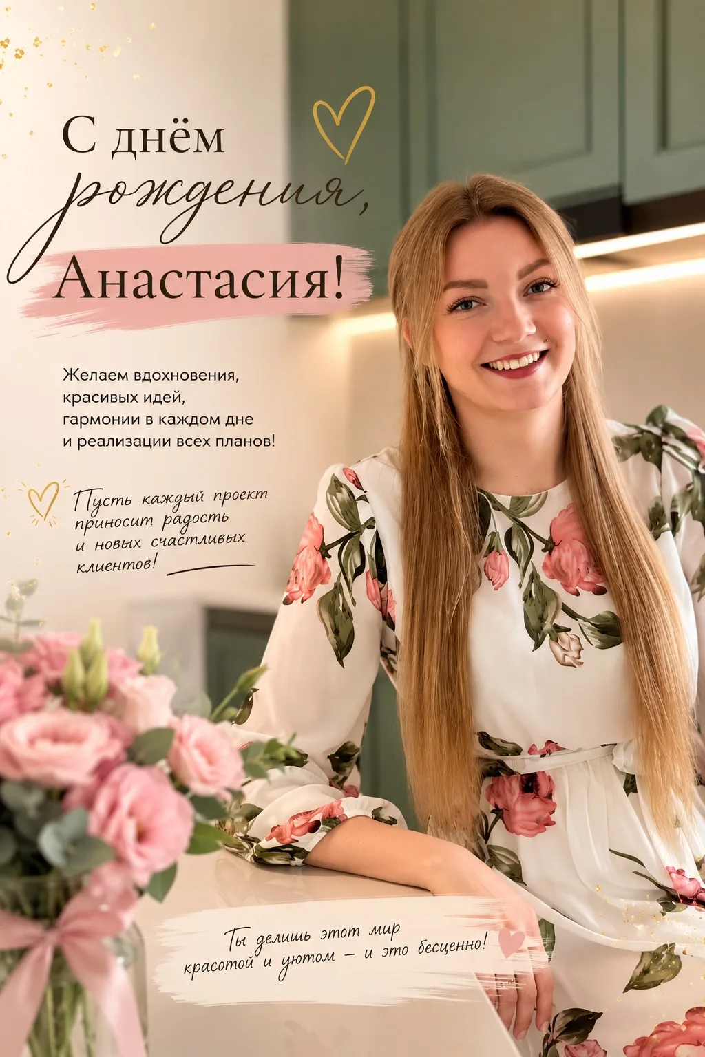 🎉Сегодня день рождения у нашего дизайнера и замерщика - Анастасии!