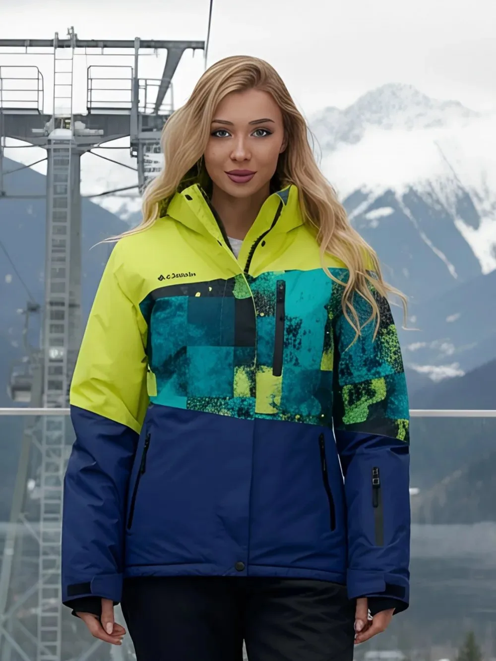🛍️ Горнолыжный костюм женский зимний салатового цвета 0005Sl