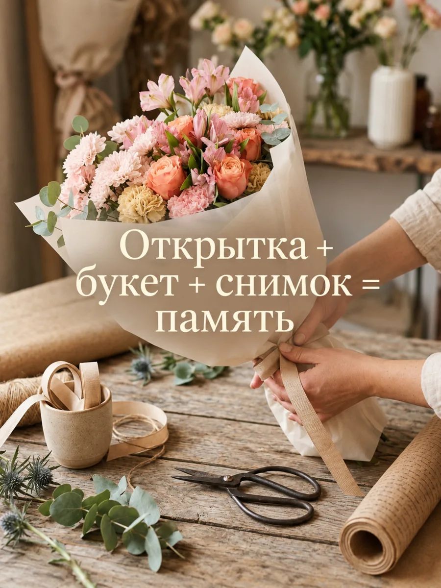 Подпишем открытку вашим почерком, упакуем в крафт, добавим фото процесса — дарение стан...