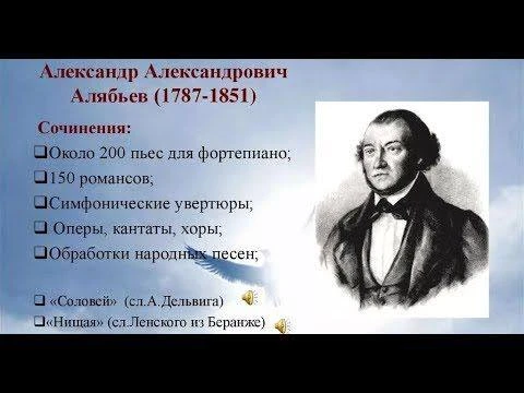 Александр Александрович Алябьев, выдающийся представитель русской музыкальной культуры,...