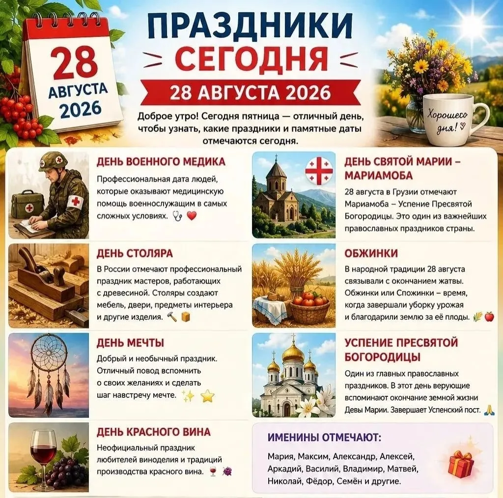 ☁ 28 августа ожидается пасмурная прохладная погода. Воздух прогреется до +18° днем и до...