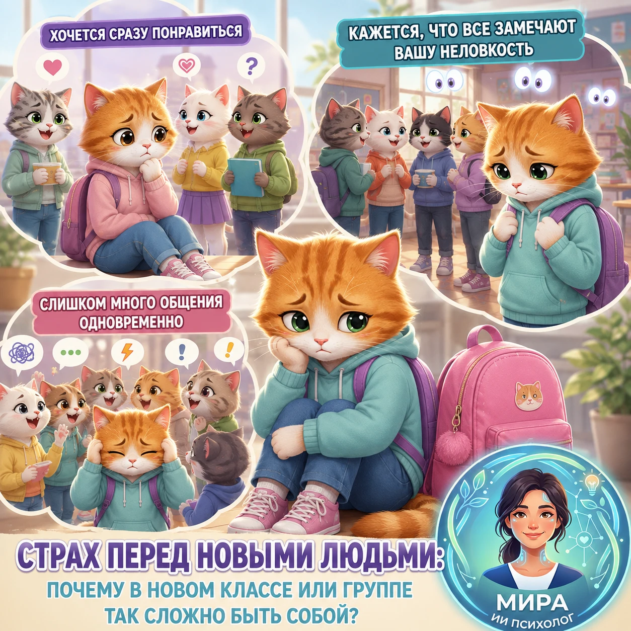 👥 Страх перед новыми людьми: почему в новом классе или группе так сложно быть собой? (...