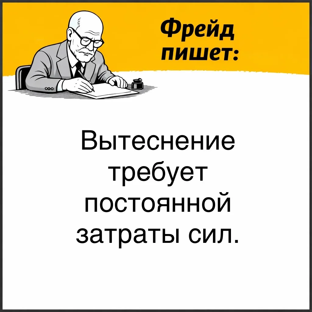 Удерживать что-то вне сознания - это не разовое усилие, а постоянная внутренняя работа.  С точки зре