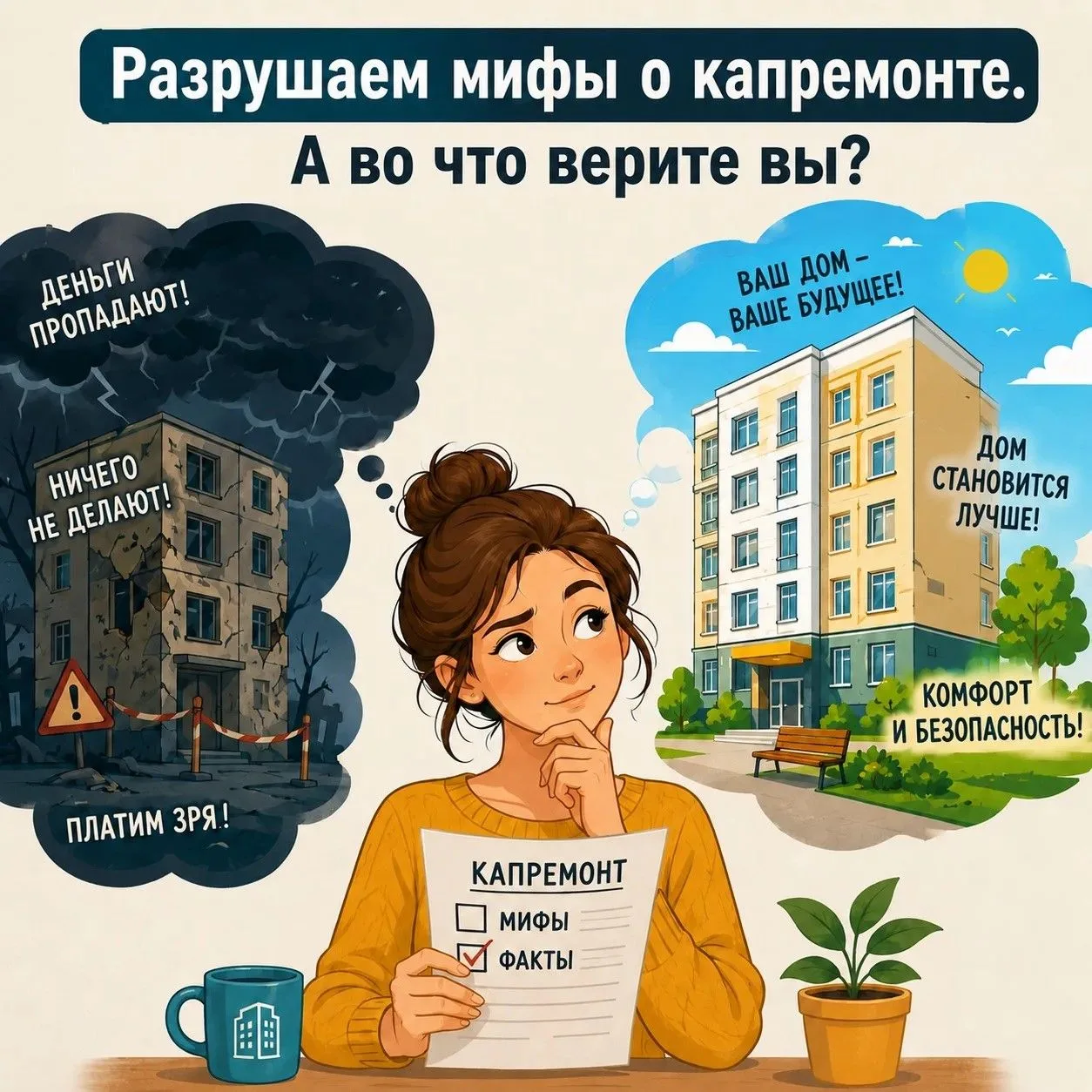 🧮 «А за что я плачу?»: 3 главных мифа о взносах на капремонт
