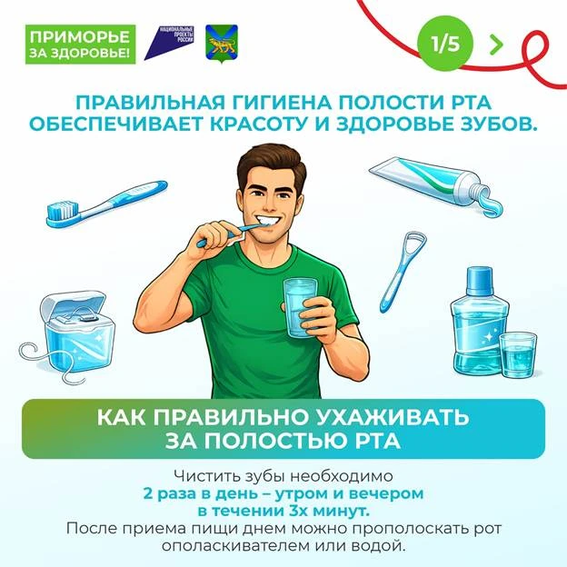 🦷 С 16 по 22 марта в Приморье — Неделя ответственного отношения к здоровью полости рта