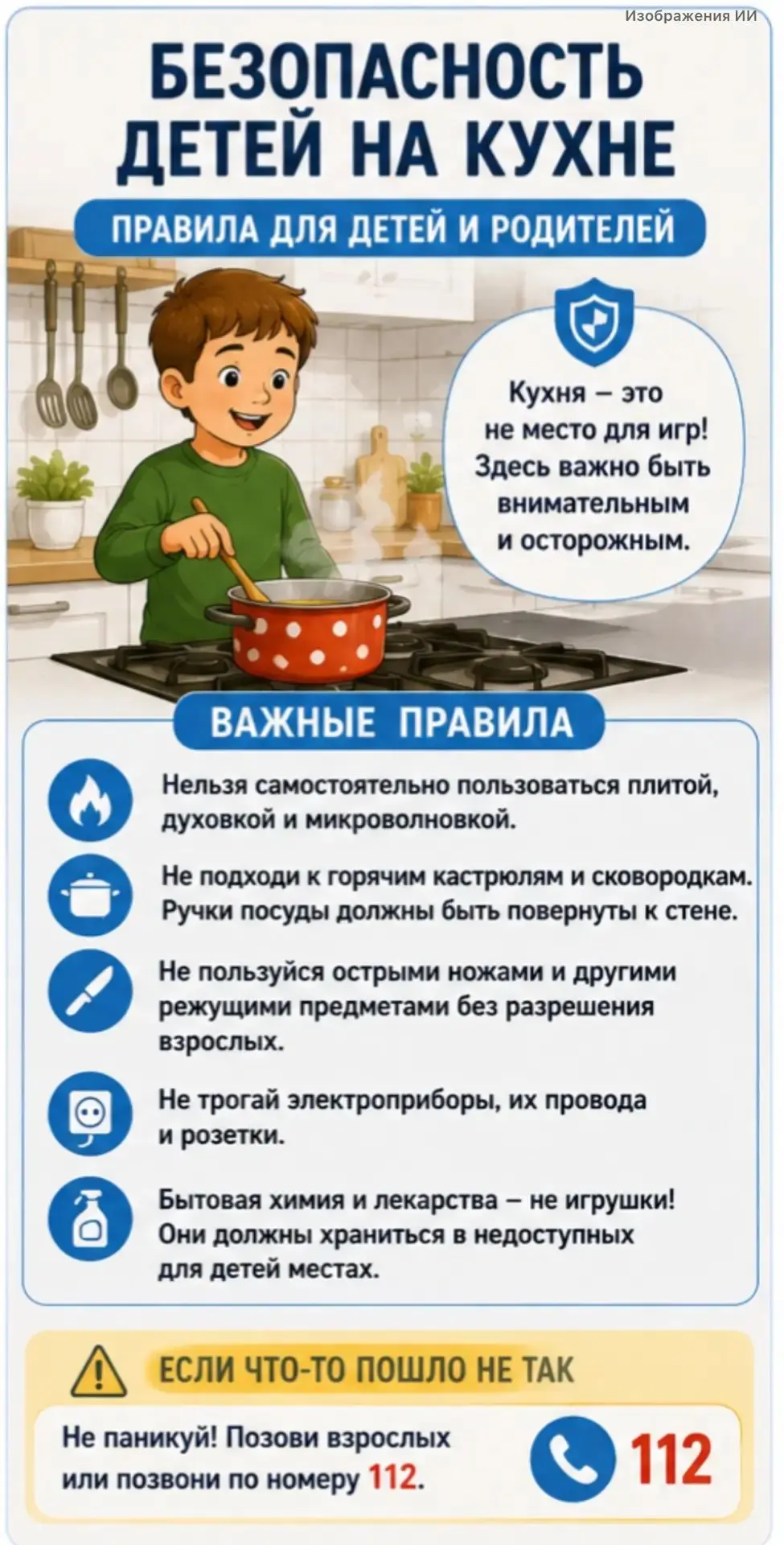 👨‍🍳🍽️ Кухня — одно из самых опасных мест в доме для ребенка. Горячая плита, кипящая вода, острые 