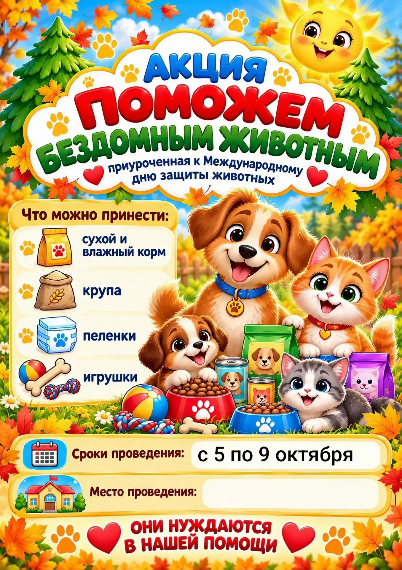 Учимся добру: наша акция помощи бездомным животным! 🐾