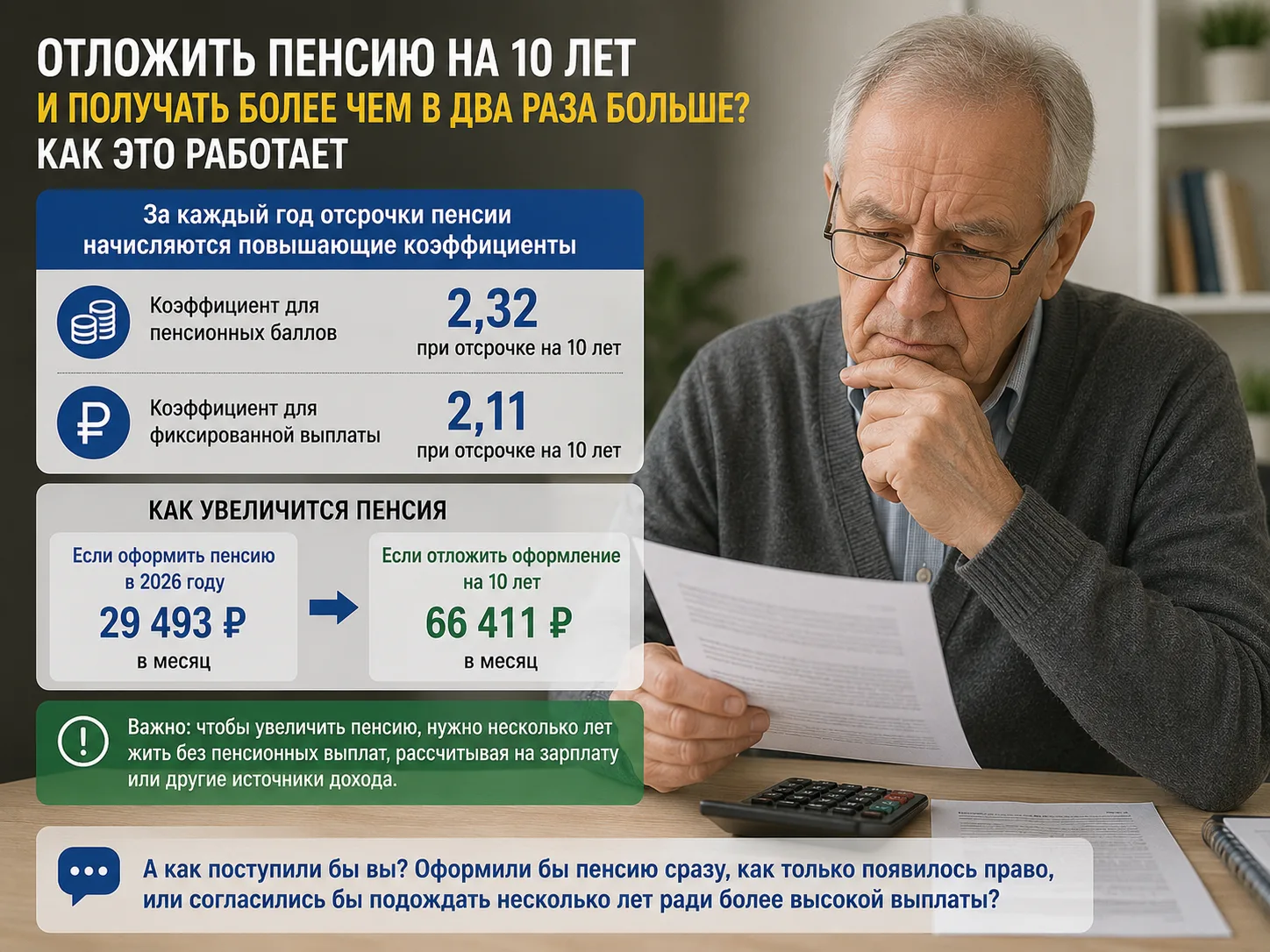 💰 Отложить пенсию на 10 лет и получать более чем в два раза больше? Эксперт объяснил, как это работ