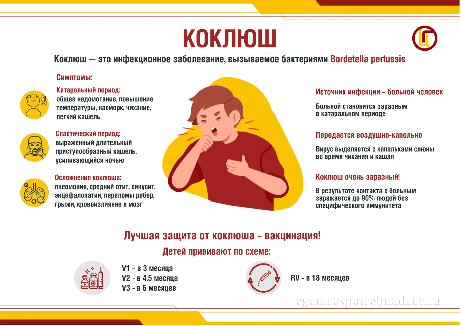 📍Роспотребнадзор напоминает: защитите детей от коклюша! ⚠️