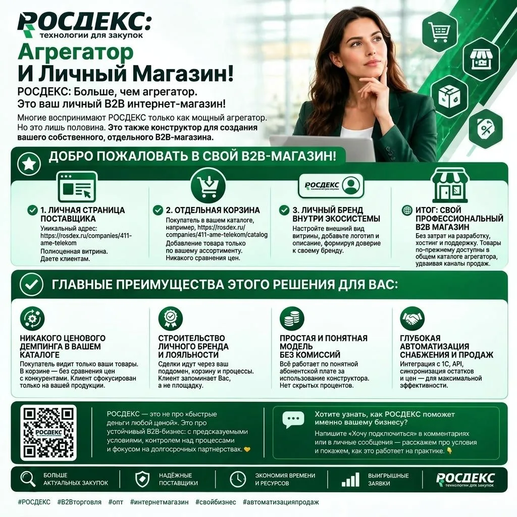 РОСДЕКС - Это ваш личный B2B интернет-магазин! 🚀Многие привыкли воспринимать РОСДЕКС т...