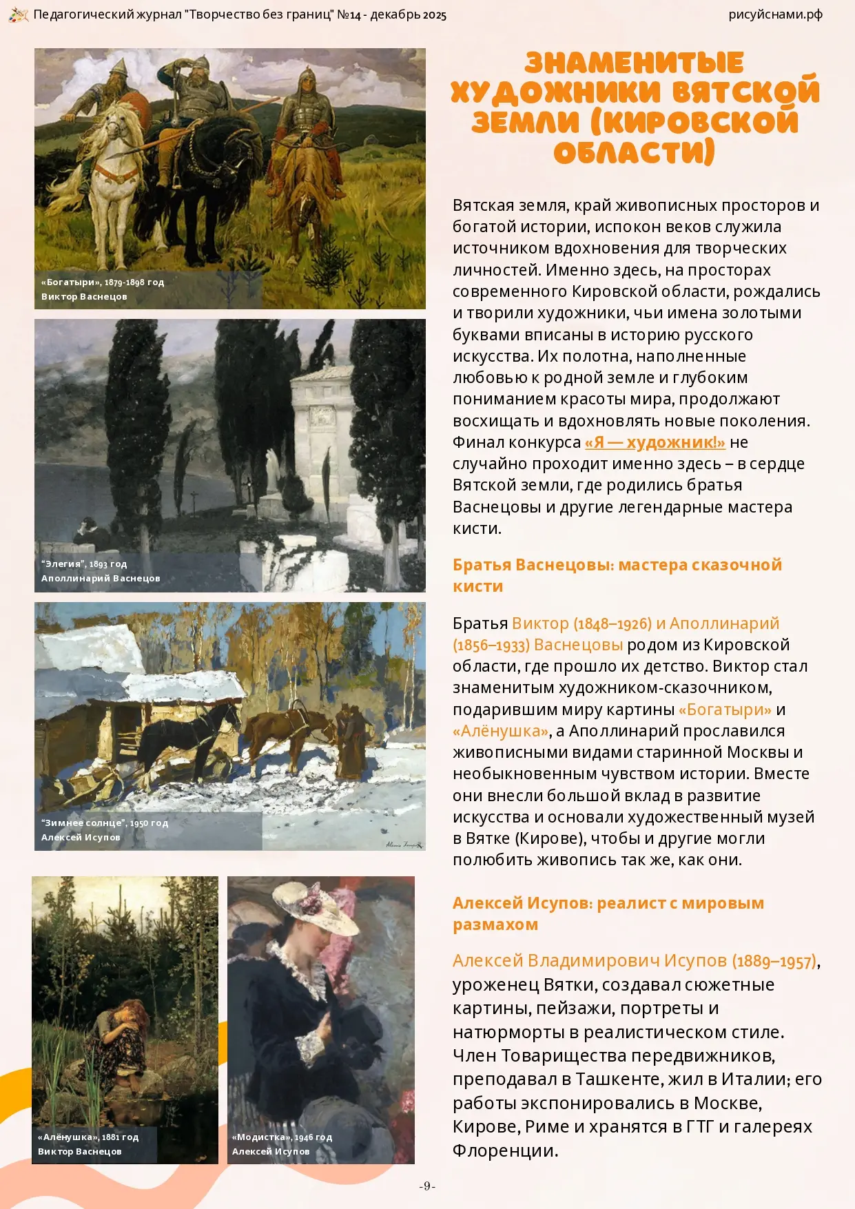 👨‍🎨ЗНАМЕНИТЫЕ ХУДОЖНИКИ ВЯТСКОЙ ЗЕМЛИ (КИРОВСКОЙ ОБЛАСТИ)