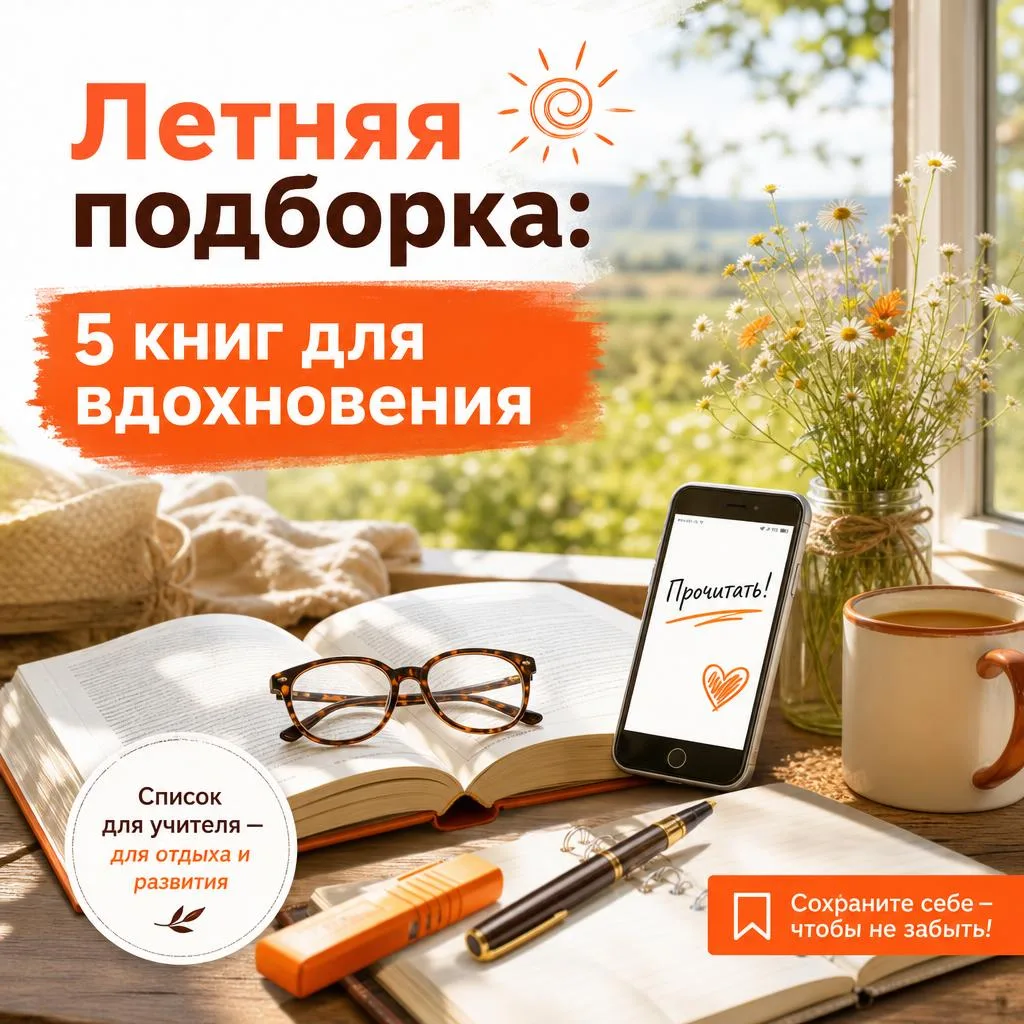 🟠 Летние чтения: 5 книг для учителя об образовании, себе и поиске вдохновения
