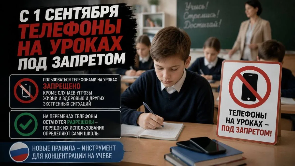 С 1 сентября 2026 года в российских школах ученикам нельзя будет пользоваться телефонам...