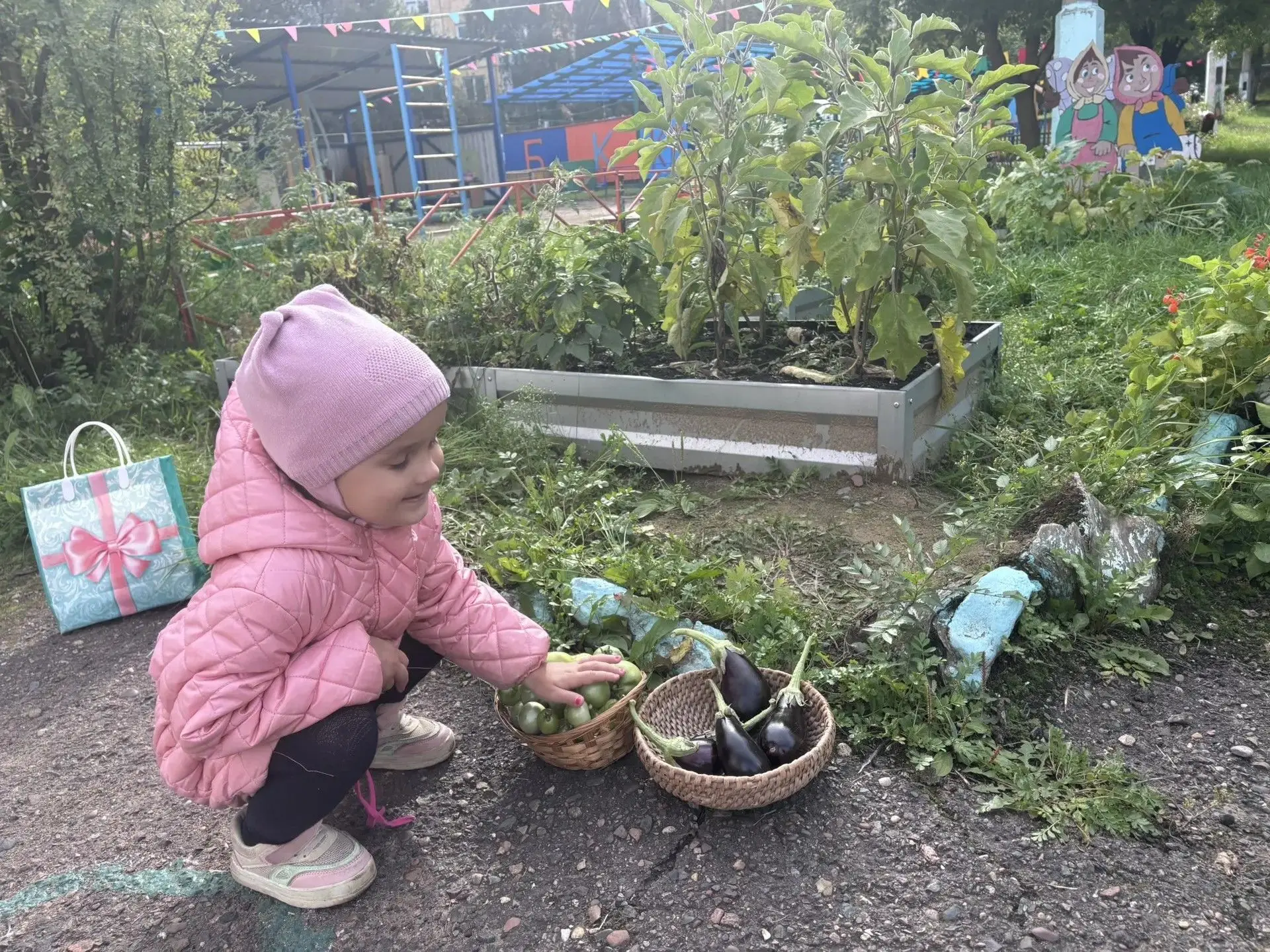 Урожай с собственных грядок собрали воспитанники средней группы «Ручеёк»! 🍆